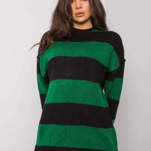 Green and black striped sweater Nine