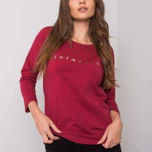 Burgundy cotton blouse with Cantrice inscription