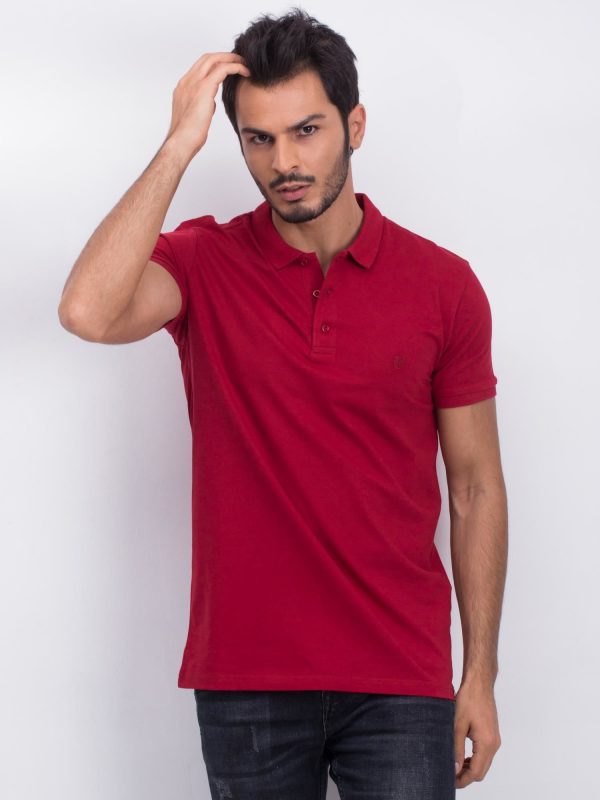 Burgundy Coastal polo shirt