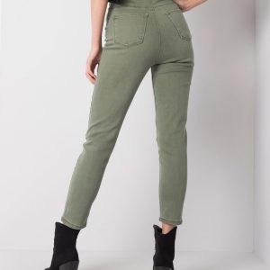 Khaki high waist jeans Idris RUE PARIS