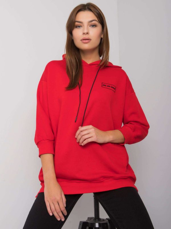 Red sweatshirt with pockets by Leora