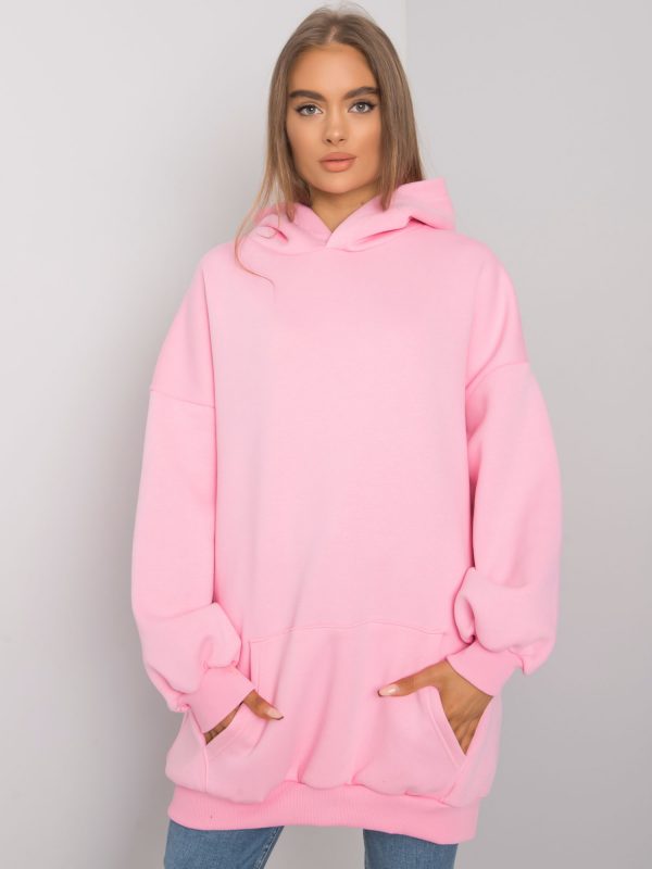 Roselle's pink kangaroo sweatshirt