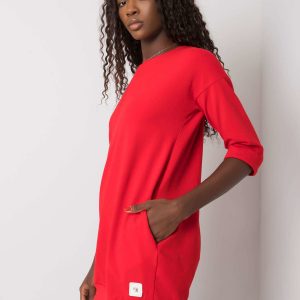 Red sweatshirt with pockets Iveta