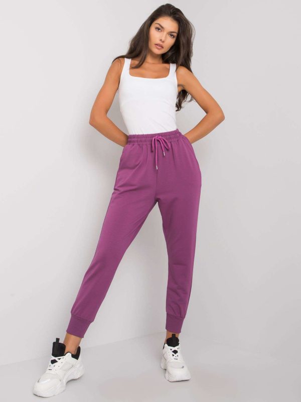 Dark Purple Cotton Cailie Sweatpants