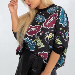 Black plus size sweatshirt Splash