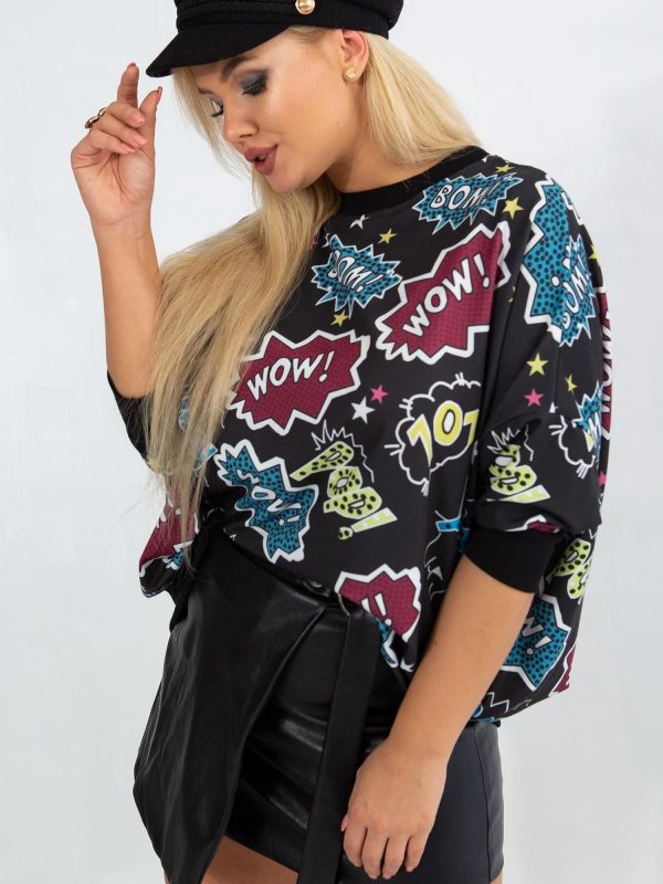 Black plus size sweatshirt Splash