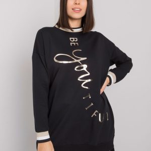 Black cotton tunic plus size with Jamellia inscription