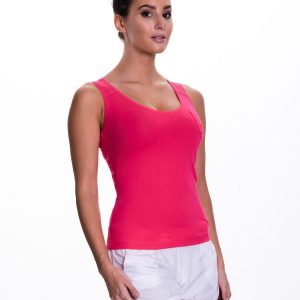 Pink sports top with rhinestones