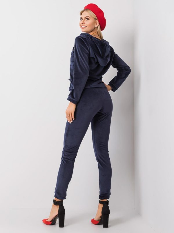 Navy blue velour set Melody