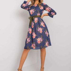 Navy blue flower dress Delfina