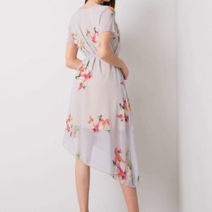 Gray dress with flowers Noemie