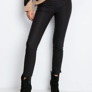 RUE PARIS Black pants Glitter