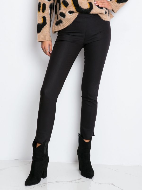 RUE PARIS Black pants Glitter