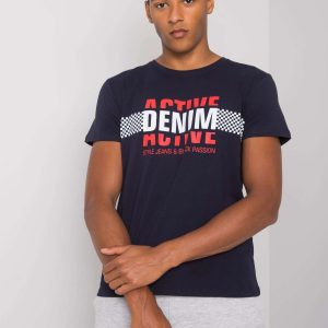 Navy Blue Collin Printed Men's T-Shirt