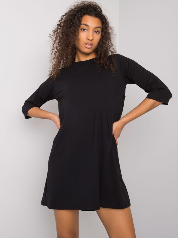 Ellida's black dress with pockets RUE PARIS