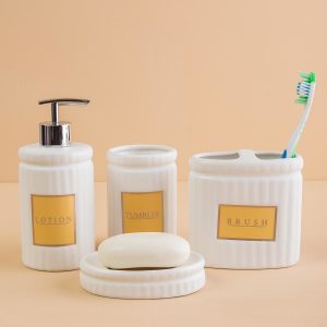 White Ceramic Bathroom UTENSILS Set