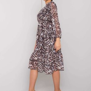 Black and beige midi dress by Joen