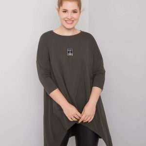 Dark khaki Ayesha asymmetrical blouse