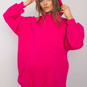 Roselle's fuchsia long kangaroo sweatshirt