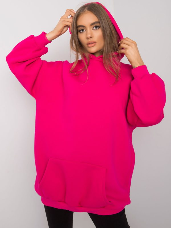 Roselle's fuchsia long kangaroo sweatshirt