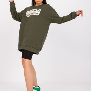 Khaki women's sweatshirt with Taylor