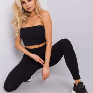 Black Sanja Ribbed Leggings