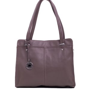 Khaki eco-leather city bag