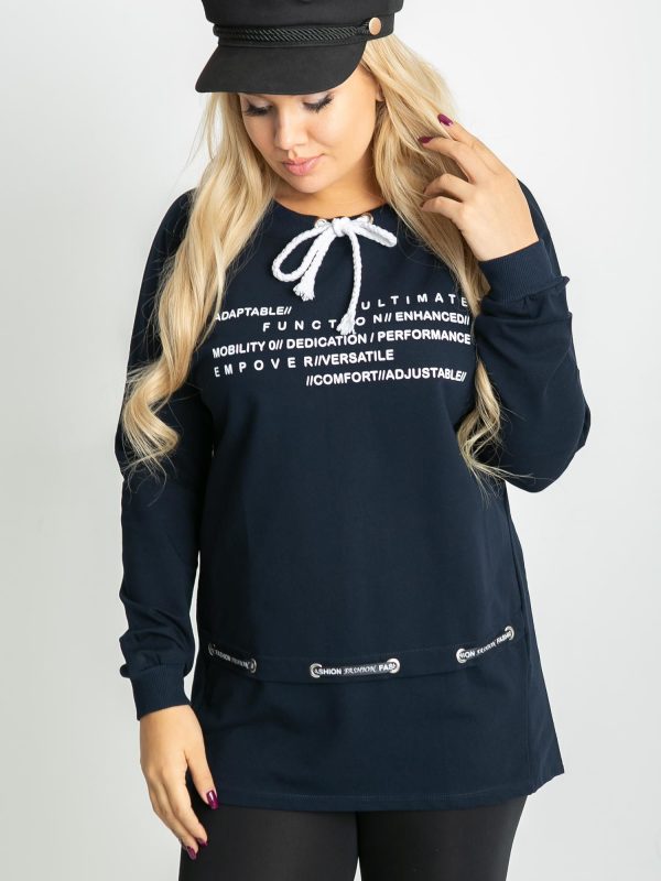 Navy blue plus size sweatshirt Aspiration