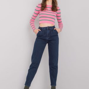 Dark Blue Levante High Waist Mom Jeans Pants