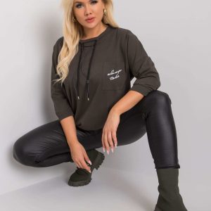 Dark Khaki Cotton Plus Size Shelly Sweatshirt