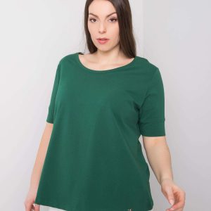 Dark Green Plus Size Cotton T-Shirt