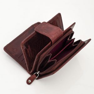 Burgundy genuine leather wallet