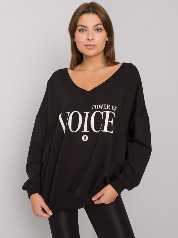 Black sweatshirt for women with inscription Maral