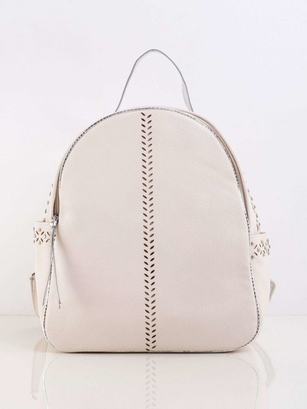 White Eco Leather Backpack