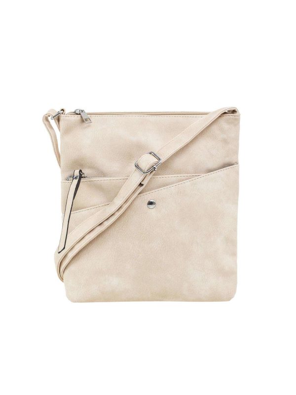 Beige ladies bag with pockets