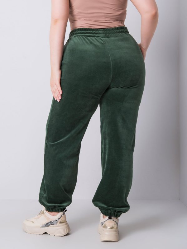 Dark green velour sweatpants Jackie RUE PARIS