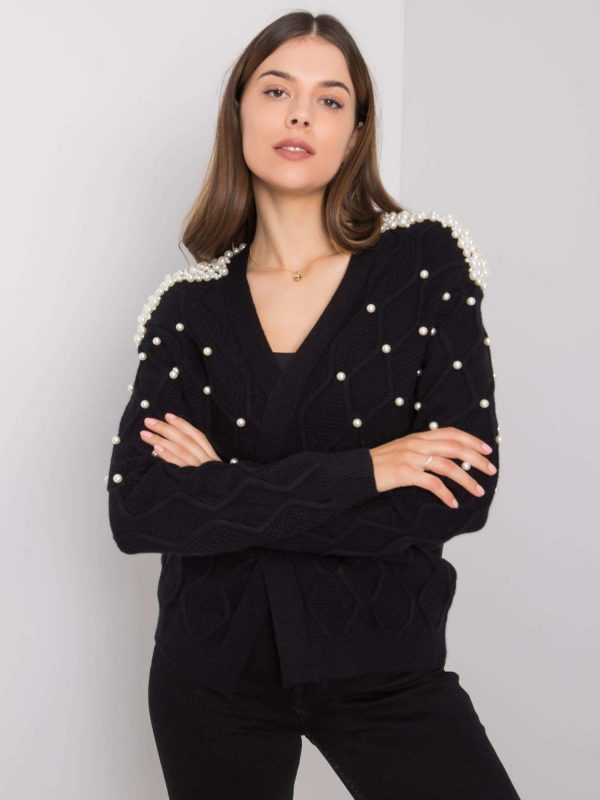 Black sweater with pearls Meridiah