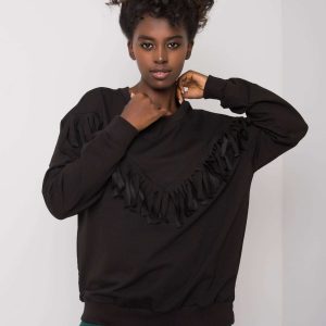 Antoniella black fringed sweatshirt