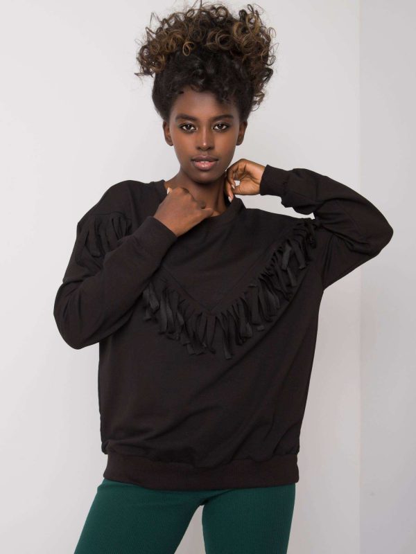 Antoniella black fringed sweatshirt