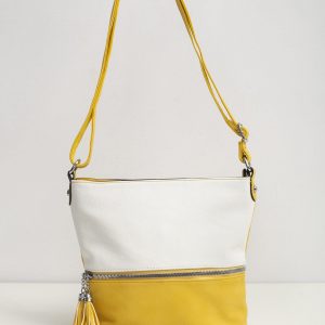 Yellow and White Shoulder Bag