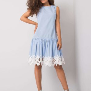 Frederica Blue Ruffle Dress