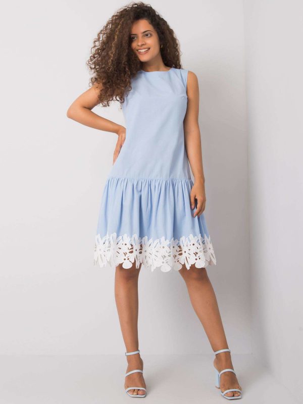 Frederica Blue Ruffle Dress