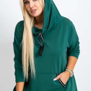 Dark green tunic plus size Precious