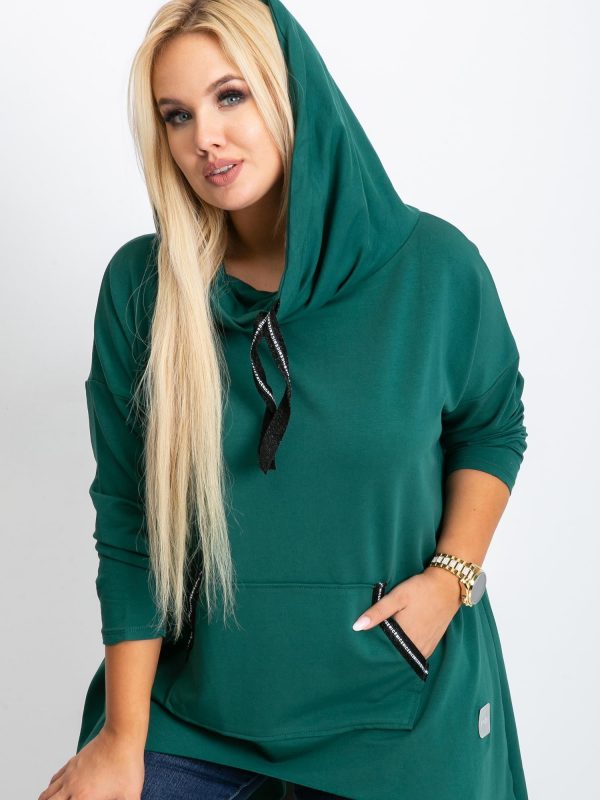 Dark green tunic plus size Precious