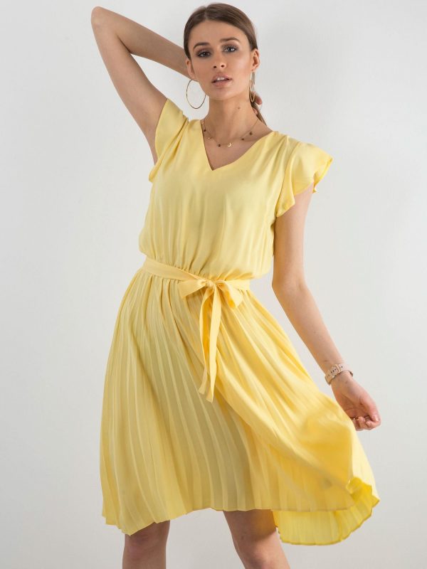 Yellow women's dress with binding