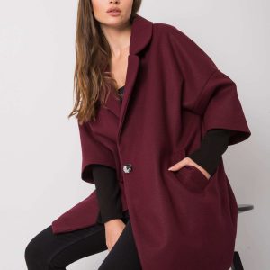 Burgundy loose coat Aliz RUE PARIS