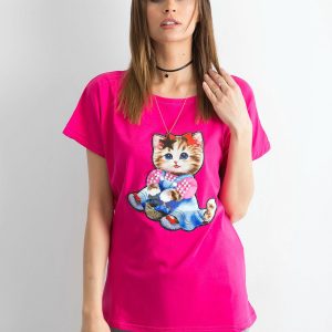 Dark pink loose t-shirt Sweetness