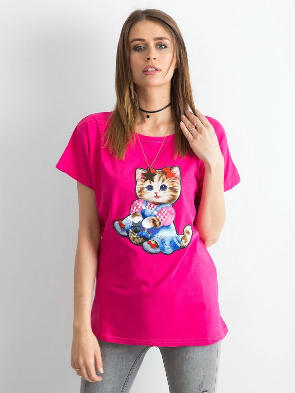 Dark pink loose t-shirt Sweetness