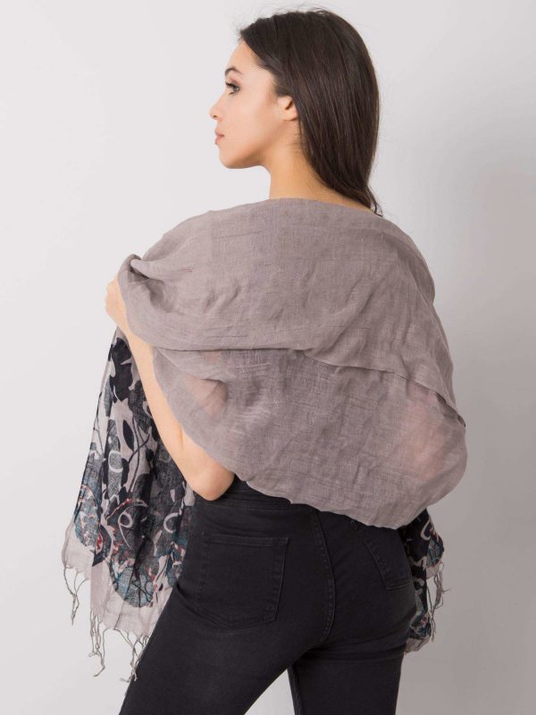 Grey wrap with floral motif