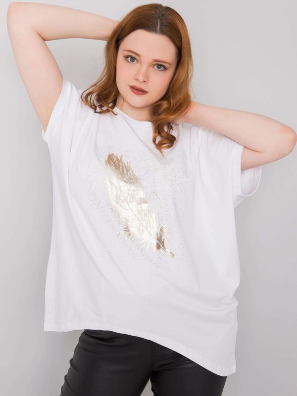 White plus size blouse with Wilma print